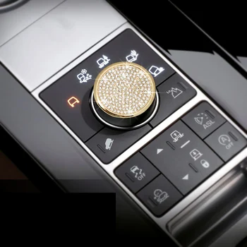 

Silver / Gold Diamond Style car accessories Center Control Switch Button Case Cover trim For Land Rover Discovery 5 LR5 2017-18