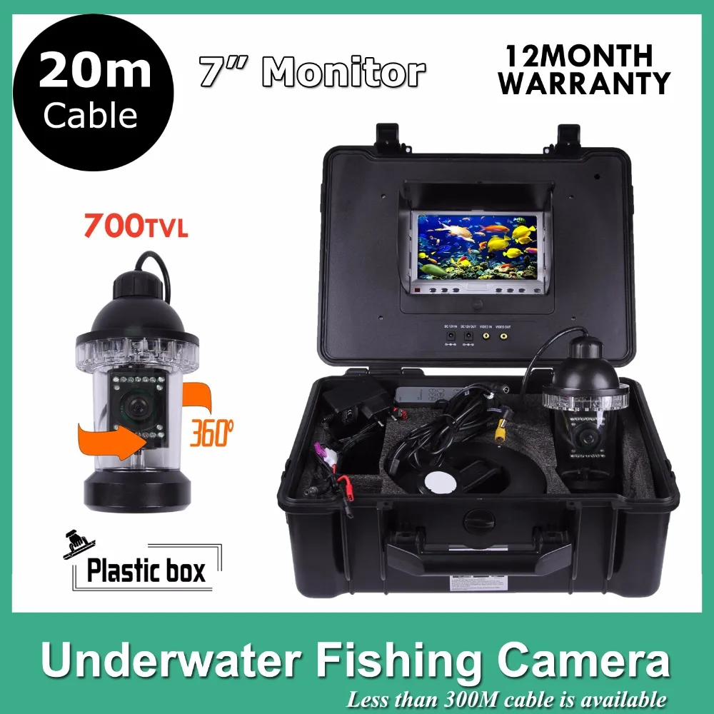 7" LCD Digital Monitor Underwater Camera 18 LED Lights 20m underwater
