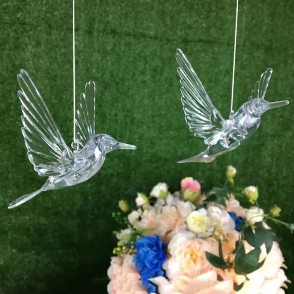 Crystal Bird Pendant Plastic Transparent Acrylic Hanging Birds Wedding Ceiling Decoration Props Lifelike Modeling Crystal Bird Pendant Plastic Transparent Acrylic Hanging Birds Wedding Ceiling Decoration Props Lifelike Modeling