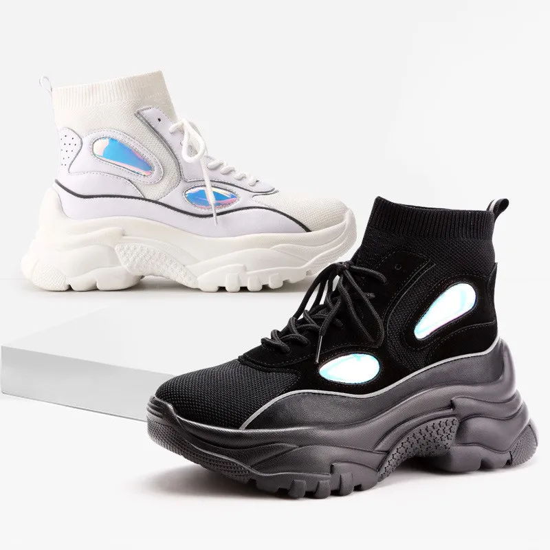 

Women Shoes Fashion Chunky Sneaker Casual Shoes Sneakers Women Leather Mesh Platform High Dad Shoes Ladies Thick Bottom Shoes