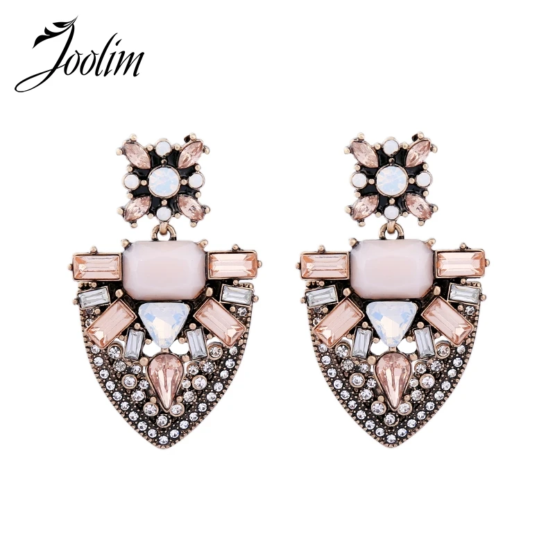 JOOLIM Jewelry Wholesale/2017 Pink Stone Rhinestone Luxury Statement