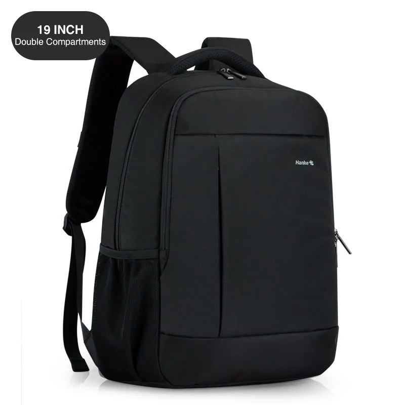 Hanke 15," рюкзак для ноутбука, мужская деловая вместительная сумка, сумка для путешествий, Противоугонный рюкзак, водонепроницаемая женская сумка, Mochila - Цвет: Black 19 inch