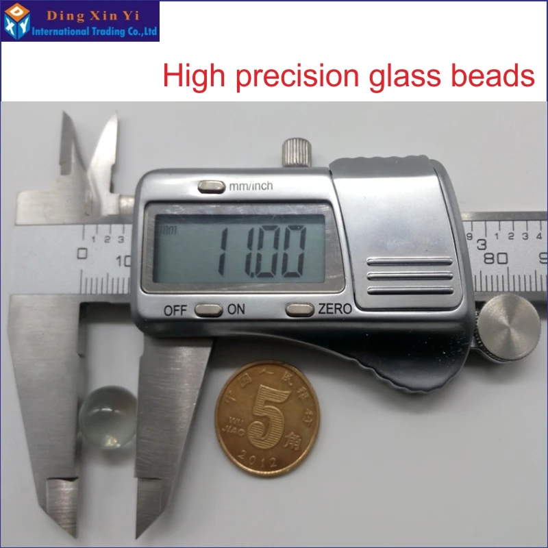 500pcs/lot High precision 11mm Solid transparent glass bead Laboratory