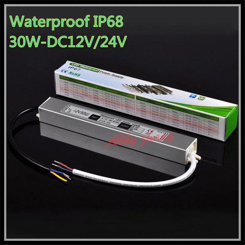 DC 12V 30W IP67 Waterproof Electronic LED Driver,Outdoor ...