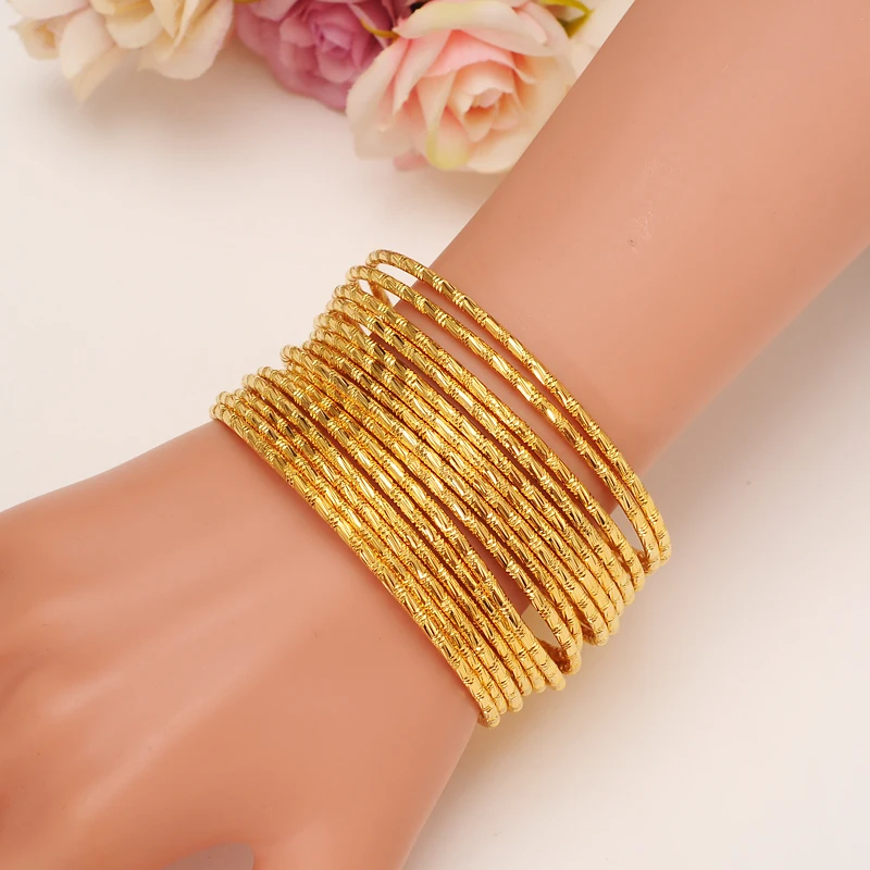 

Bangrui 24k Gold Color bangles for women gold bracelets wedding party Bridal jewelry joias ouro Factory Price Vintage