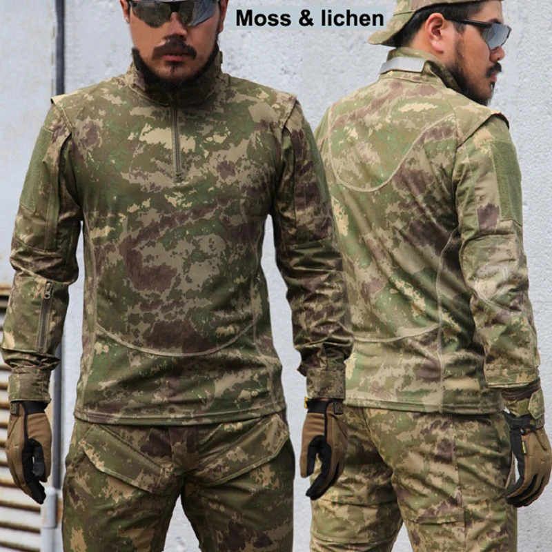 

65/35 Rip-Stop Army Combat Uniform Tactical Set US Army Military Uniform Moss Lichen Iron Steel Camouflage Suit