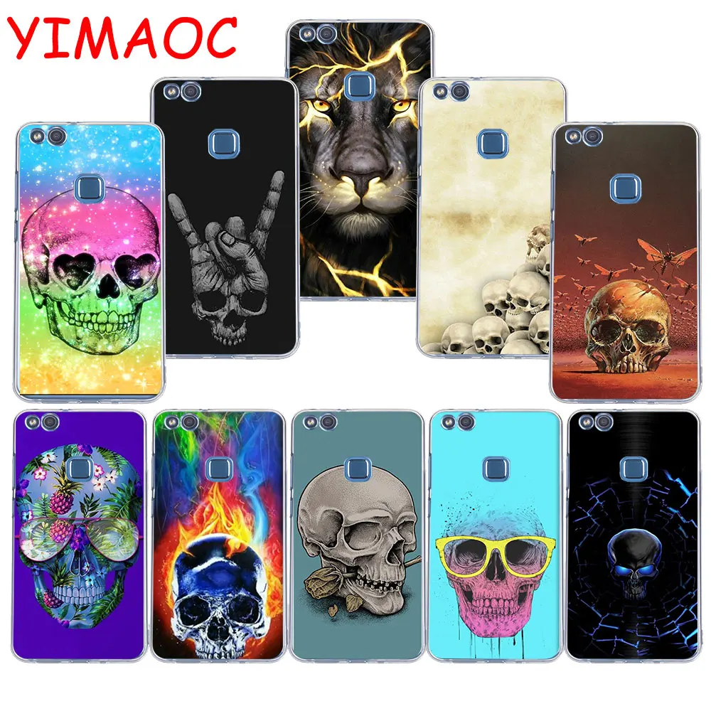 

YIMAOC 106z Cool Fire Skull Soft TPU Case for Huawei P20 Pro P10 P9 P8 Lite P Smart Mate 10 lite 20 pro