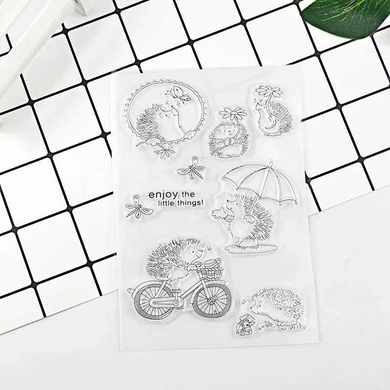 

Hedgehog Clear Stamp for Scrapbooking Transparent Silicone Rubber DIY Photo Album Decor