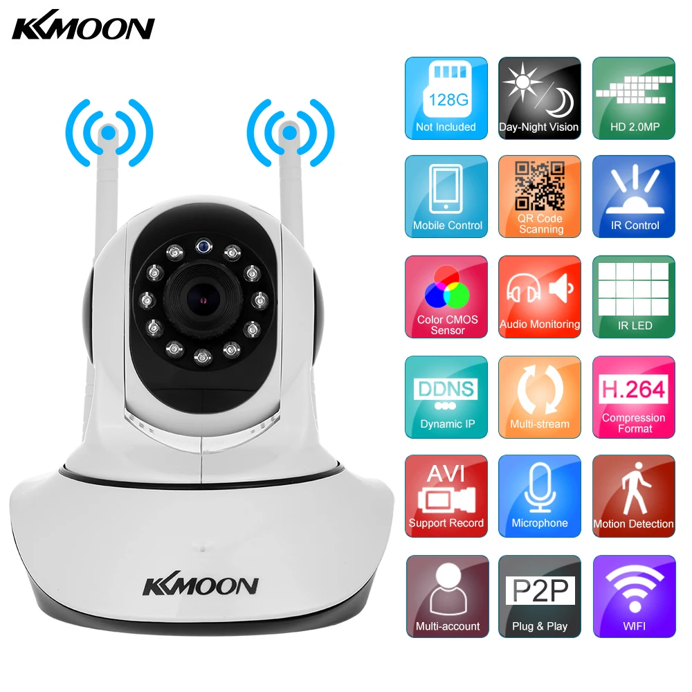 bilder für KKmoon 1080 P Drahtlose WIFI Ip-kamera HD 2MP Pan Tilt zwei-wege Audio Nachtsicht Telefon APP Control Motion Detection Tf-einbauschlitz bilder für KKmoon 1080 P Drahtlose WIFI Ip-kamera HD 2MP Pan Tilt zwei-wege Audio Nachtsicht Telefon APP Control Motion Detection Tf-einbauschlitz