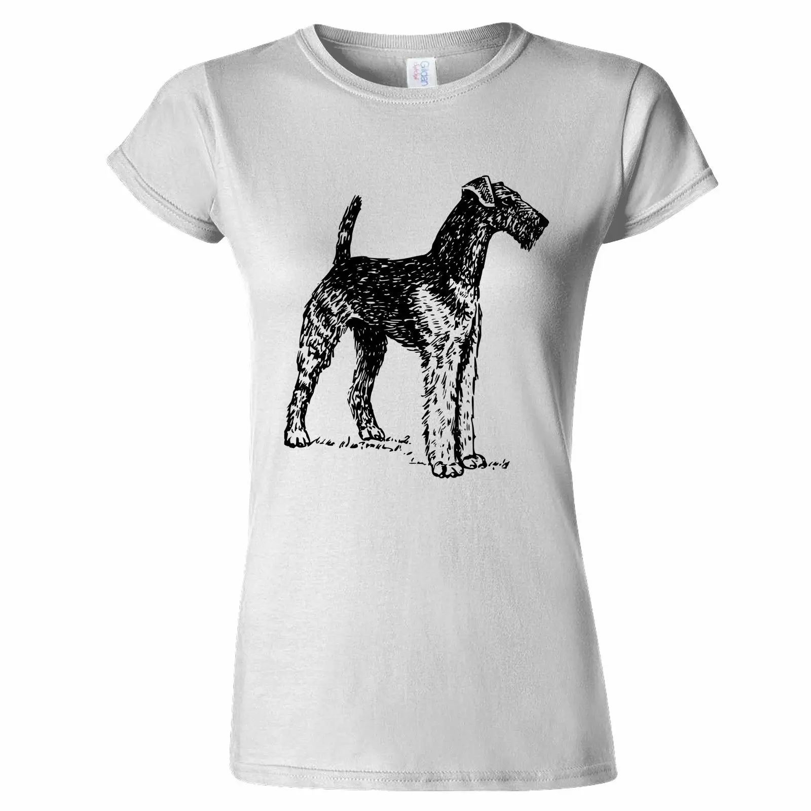 AIREDALE TERRIER DOG SKETCH MENS T SHIRT PET CANINE PRESENT ART ANIMAL