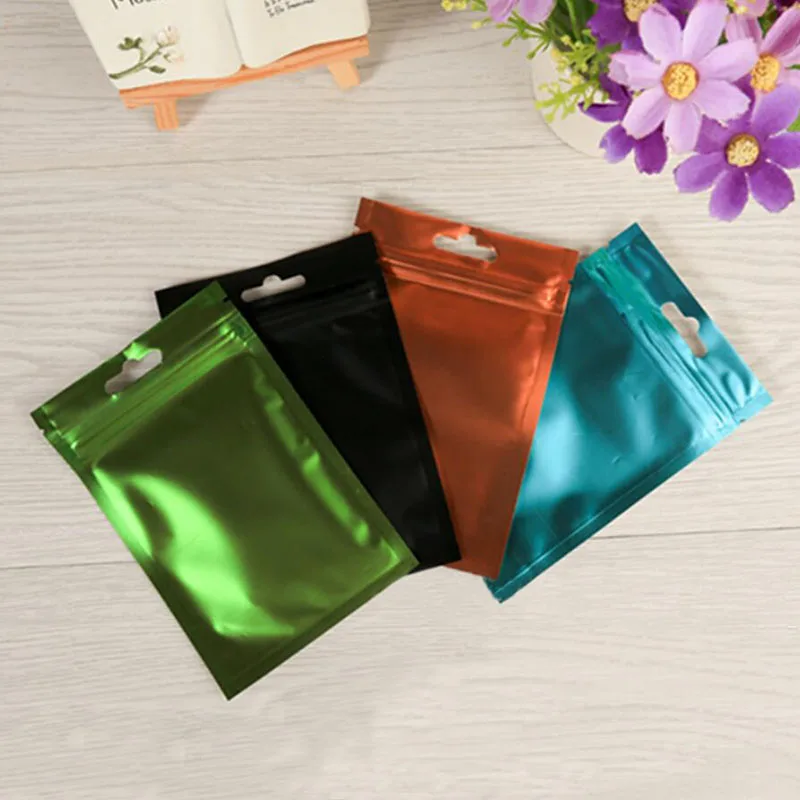 100 Pcs Colorful Aluminum Foil Bag Self Seal Ziplock Packing Food Bag,Retail Green Blue Black Date Wire Jewelry Packaging Pouch 100 Pcs Colorful Aluminum Foil Bag Self Seal Ziplock Packing Food Bag,Retail Green Blue Black Date Wire Jewelry Packaging Pouch