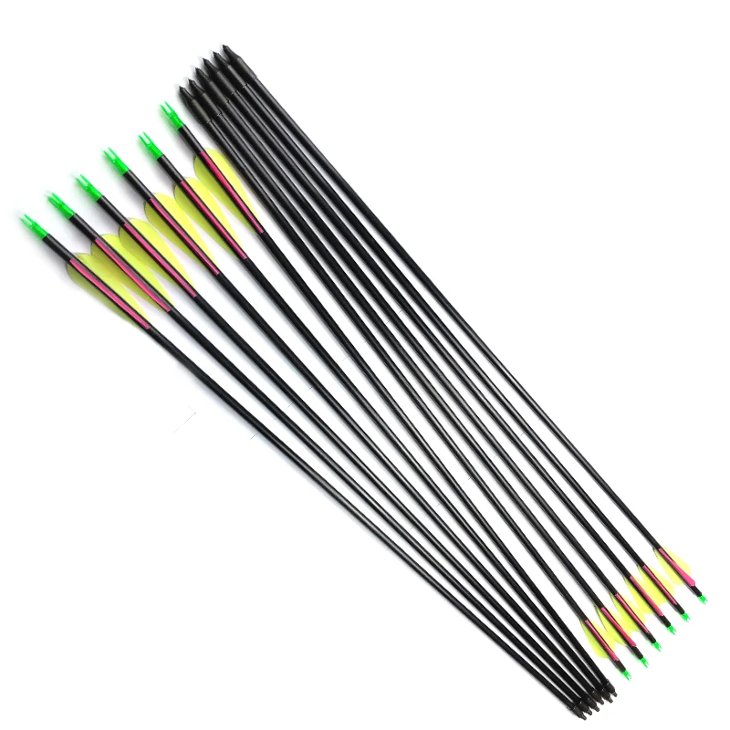 12pcs linkboy Archery Fiberglass Arrows Target Point 2.8inch plastic