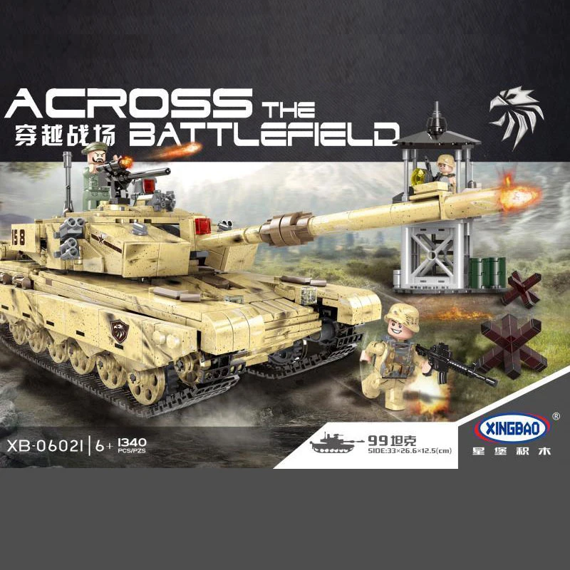 

XINGBAO 06021 1340PCS Military Series The 99 Tank Set Building Blocks Bricks Tank Model Car Model Kid Toys As Christmas Gifts