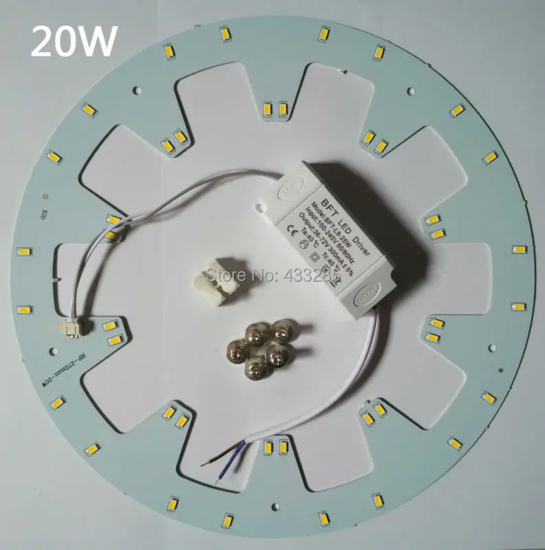 20 Вт Светодиодная панель круг света AC85-265V smd5730led круглый потолочный доска кольцевая лампа+ питание+ Магнитный