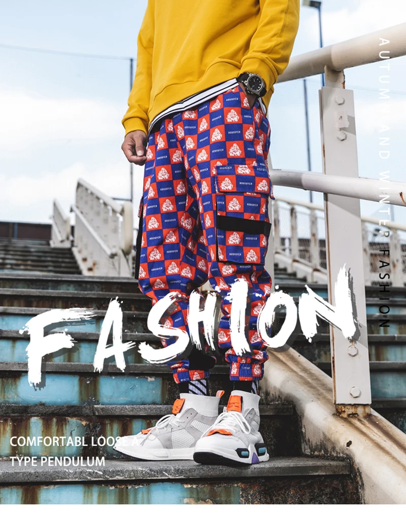 Purple Skateboard Color Pants Men Cotton Camo Hip Hop Fashion Cargo Pants  (22)