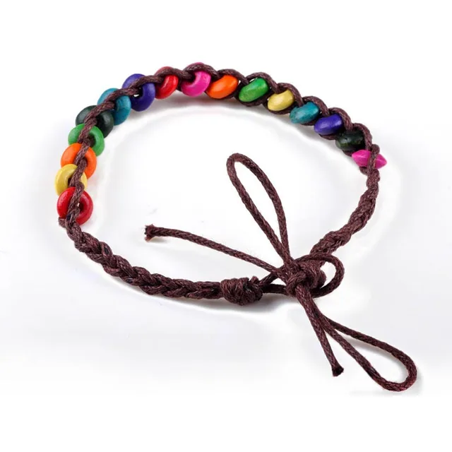 1pc Whole Wood Beads Weave Rope String Friendship Bracelets 1pc Whole Wood Beads Weave Rope String Friendship Bracelets Handmade Charm Strand Bangle Jewelry