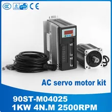 1 компл. ac сервомотор 90ST-M04025 серводвигателя 1KW 2500 ОБ./МИН. серводвигатель переменного тока