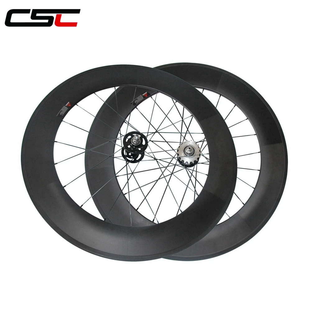 Clearance CSC Track Wheels 23mm Width 88mm Tubular Carbon fixed gear bicycle wheelset 4