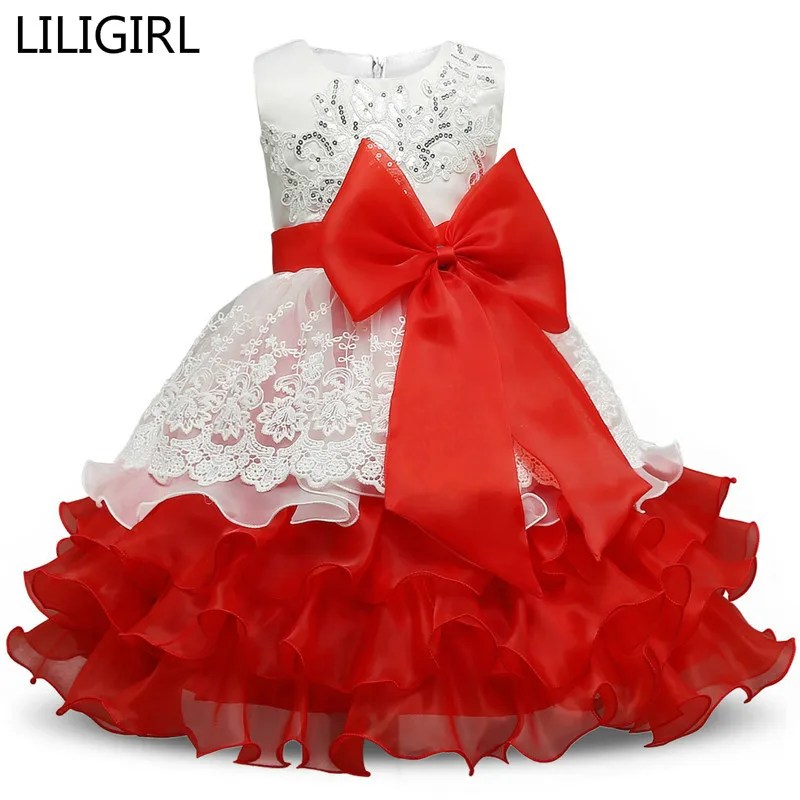 

Baby Girl Christening Wedding Gown Dress Clothes Big Bow Blue Dress Wedding Gown Birthday Party Dress Fluffy Vestido Infantil
