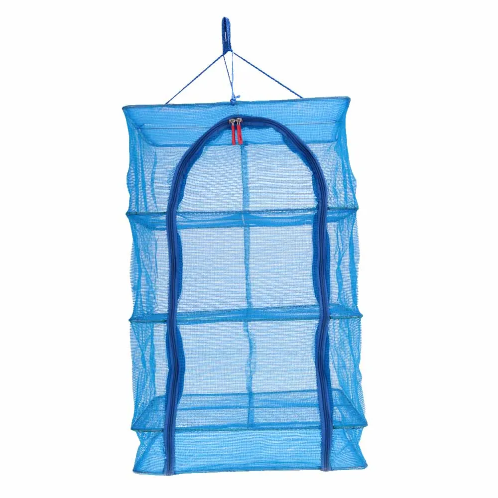 40 x 40 x 65cm 4 Layers Fish Drying Net Durable Drying Rack Folding Hanging Vegetable Fish Dishes Dry Rack PE Hanger