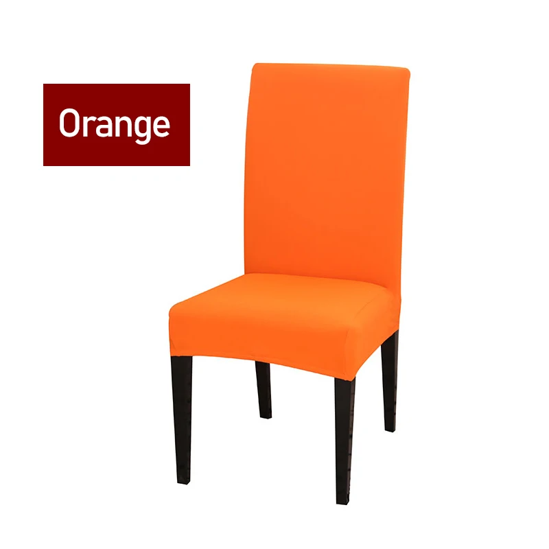 Твердые чехлы на кресла стрейч кухонные чехлы на сиденья съемные чехлы на стулья для свадьбы большие эластичные чехлы на стулья для столовой офиса - Цвет: Orange
