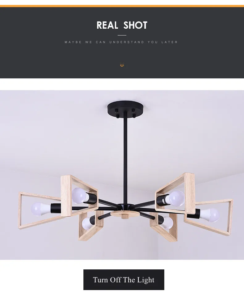 Vintage  Chandeliers Led Lustre Chandelier Ceiling For Living Room Kitchen Black Suspended E27 Hanging Lamp 8