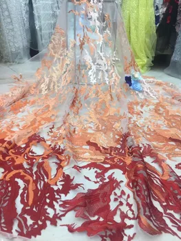 

Newcoming French African Lace Fabric High Quality 2019 Net tulle Lace Nigerian Material Dress 5yards DPFE221