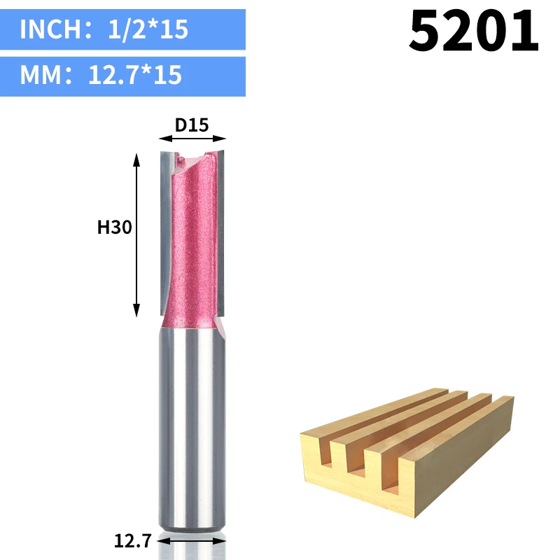 HUHAO 1 шт. 1/" хвостовик прямой бит Деревообрабатывающие инструменты вольфрамовые фрезы для дерева Карбид Концевая фреза фрезы древесины - Длина режущей кромки: 5201