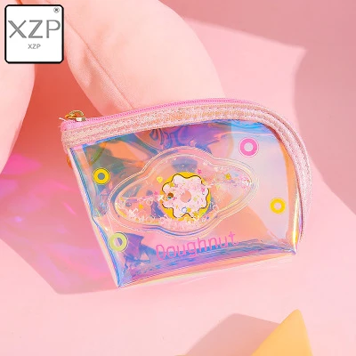 XZP новая маленькая сумка с зыбучим песком и лазером, голографические женские кошельки из ПВХ для монет, Модные прозрачные сумочки для девочек, держатель для карт, Детские кошельки - Цвет: Style 8