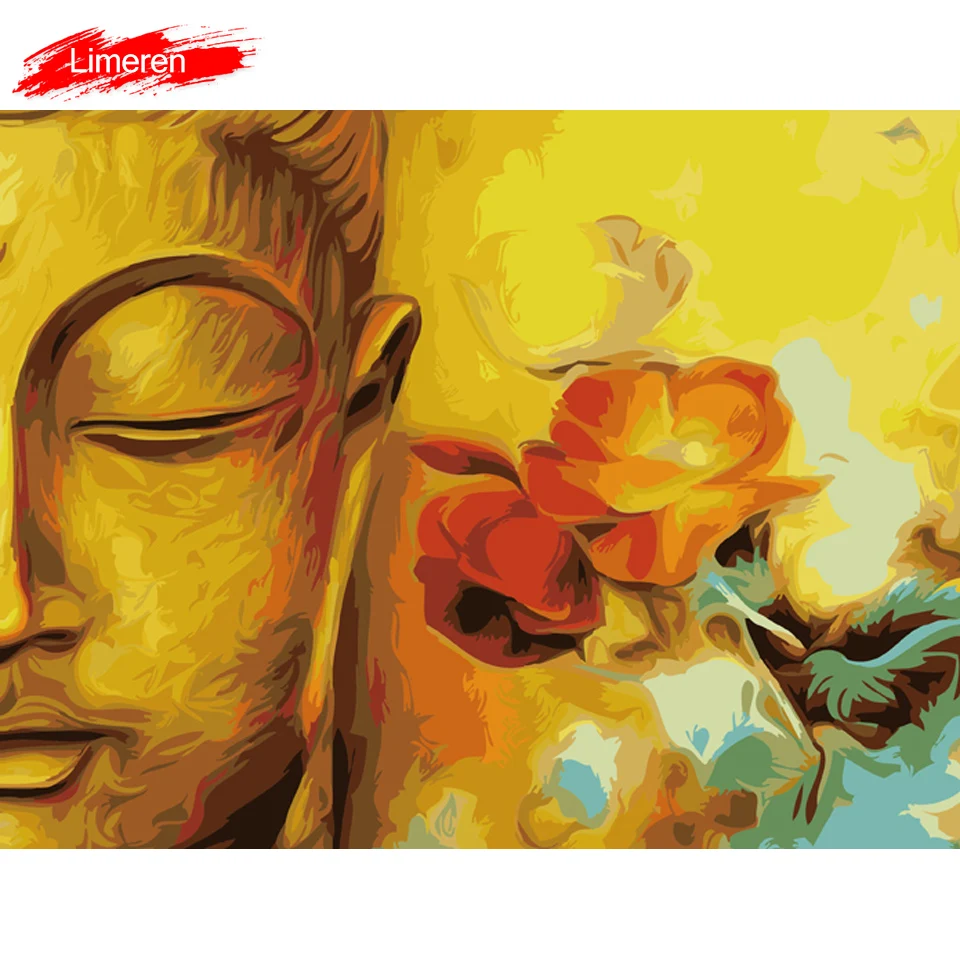 

Oil Painting By Numbers Sakyamuni Buddha Flower Digital Oil Painting On Canvas Coloring By Numbers For Home Decor