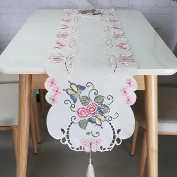 

Fyjafon Table Runner Embroidered 40*180cm Runners Pink Table Runners Hollow Modern Runner Decoration On The Table