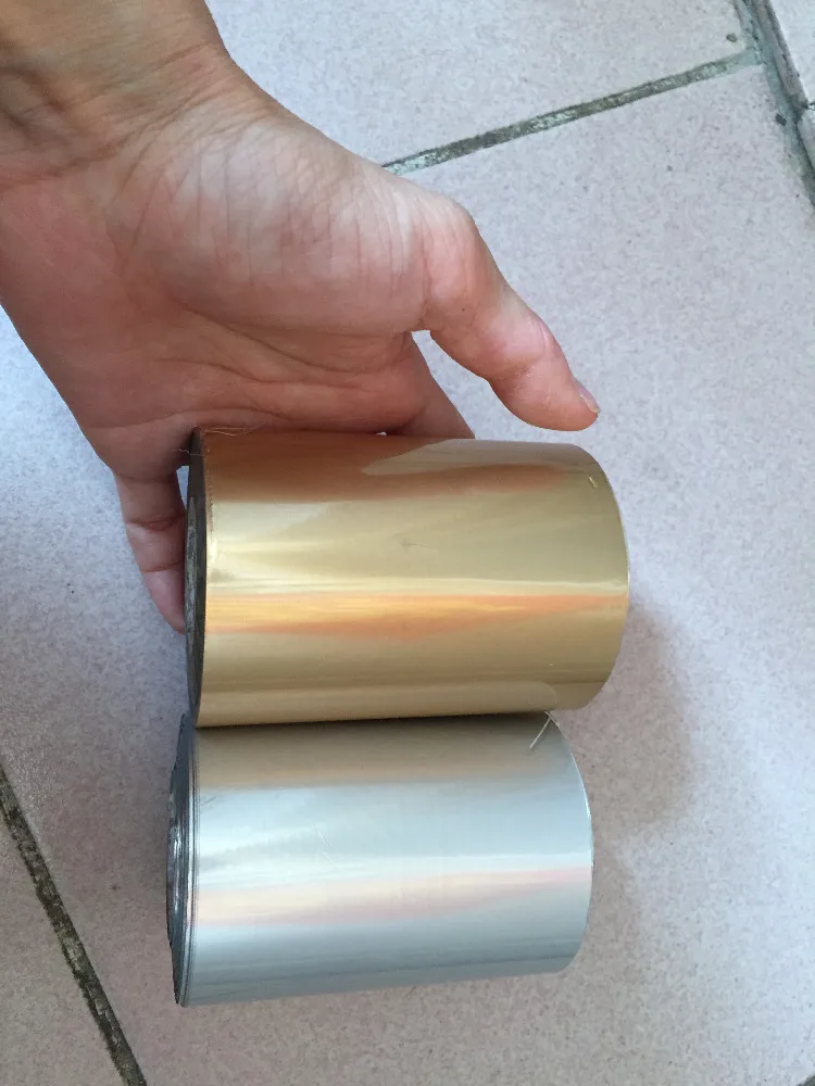 Matte Gold+Matte Silver 2Piecesx(8cmx120m)/Roll Hot Stamping Foil Paper Roll Hot Foil or Plastic Paper