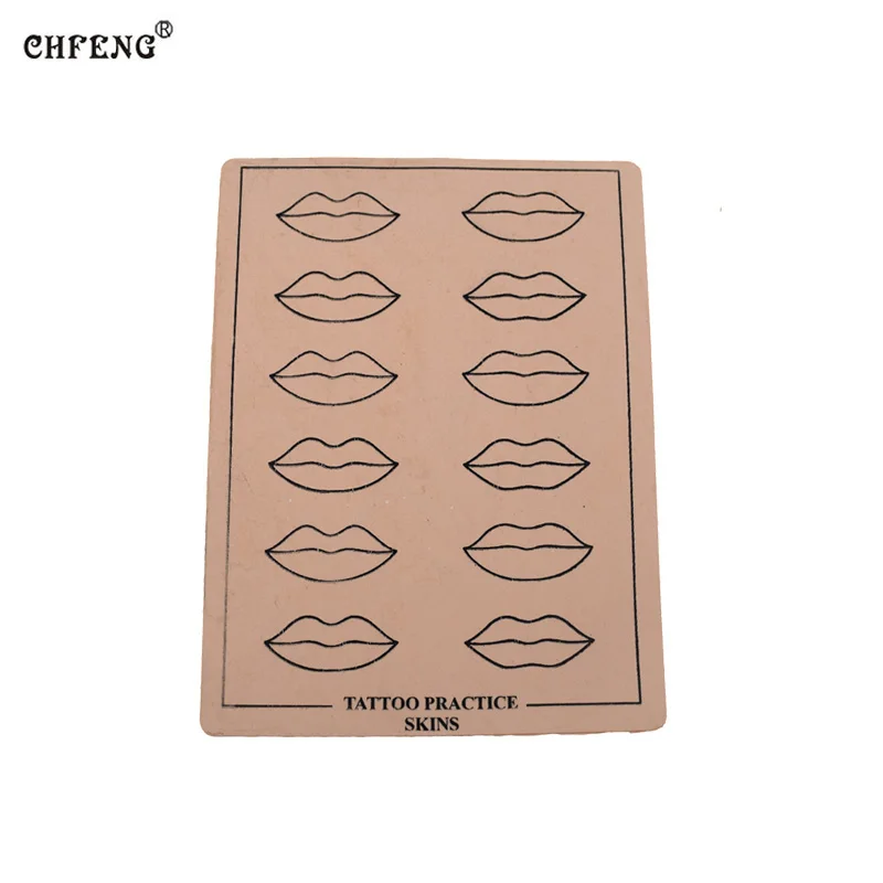 

10 Piece Permanent Makeup Eyebrow Lips Tattoo Practice Skin Sheet for Needle Machine Supply Kit For Beginners Practice Skin