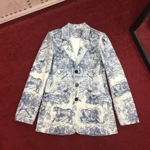 High quality women's casual blazers coat 2019 spring autumn animal print jackets coat A368