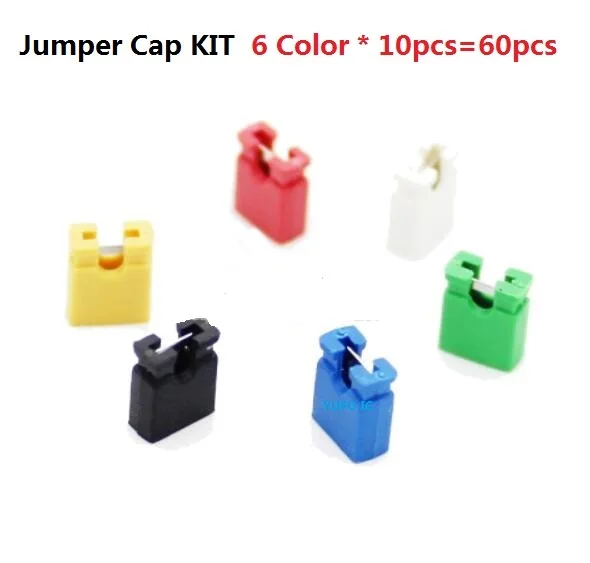 

6 Color*10pcs=60pcs jumper cap Short circuit cap Color Short cut block pack Assorted kit set red blue white yellow green black