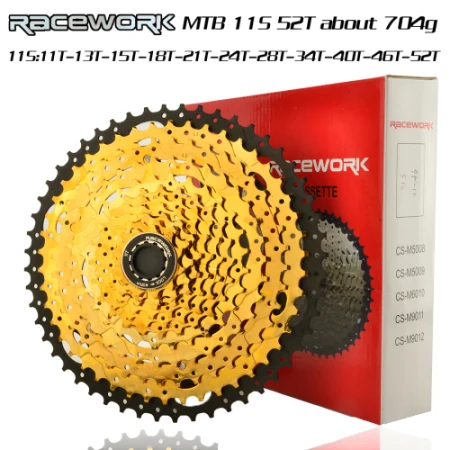 RACEWORK MTB дорожный 11s 12s Geschwindigkeit 42t46t50t Freilauf Breite Verhaltnis горный велосипед Fahrrad Schwungrad - Цвет: MTB Gold 11S 52T