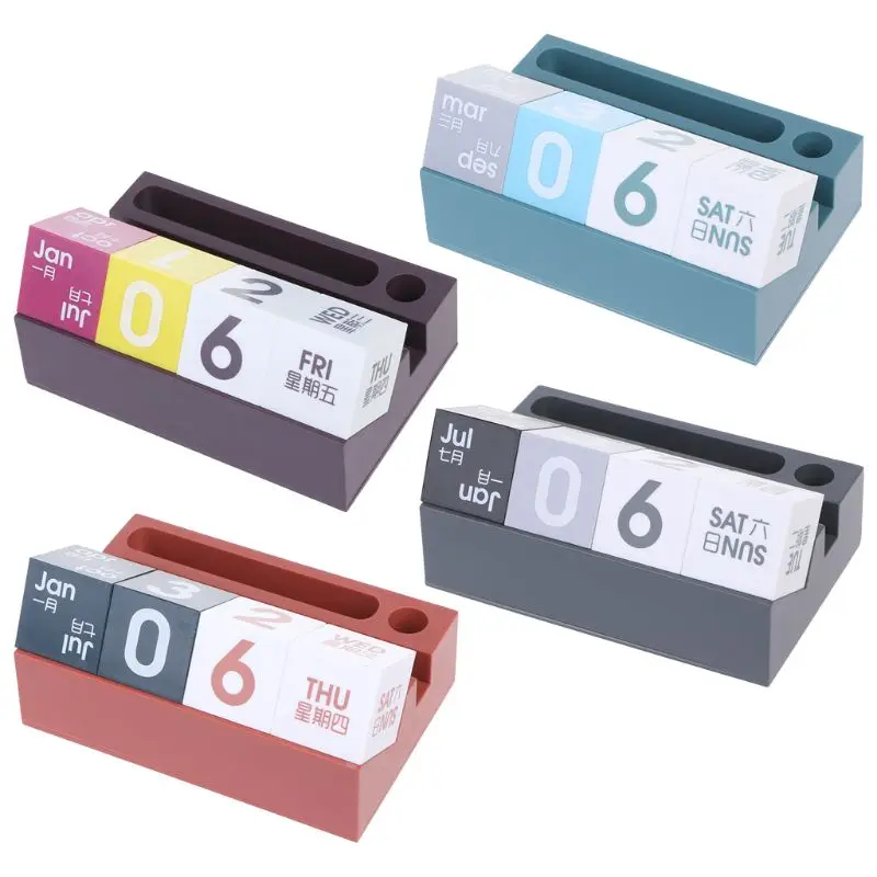 

1Pc Desktop Calendar Block Pen Phone Holder Stand Organizer Office School Supplies New Design
