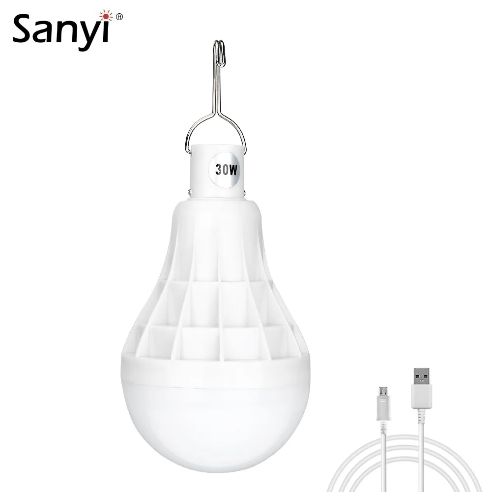 

30W Portable Lantern 5 Modes 22LED Bulb USB Charging Flashlight Hook Hanging Camping Tent Light Emergency Lamp Built-in Battery