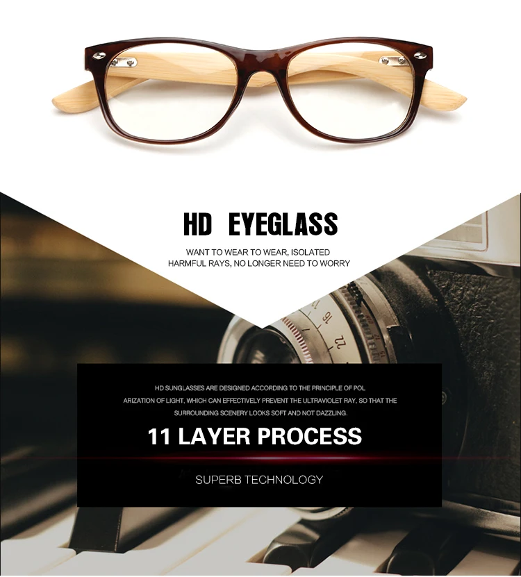 Классические ретро линзы, деревянные оправы для очков, модные брендовые Дизайнерские мужские и женские очки, оптические очки для женщин и мужчин