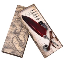 Английская ручка Calligrap с перьями, набор, винтажная рекламная подарочная ручка с чернилами, водопроводная металлическая авторучка, набор, Подарочная коробка на день рождения, 5 перьев