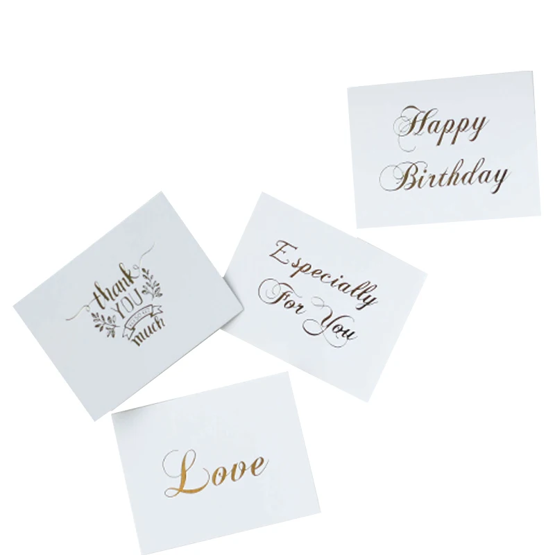 40Pcs/lot Mini thank you Card gold simple design Scrapbooking party invitation Greeting Card Birthda
