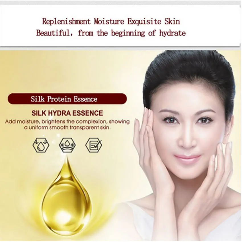 Bioaqua Brand 24k Gold Hyaluronic Acid Liquid Skin Care Brand Moisturizing Anti Wrinkle Anti Aging Collagen Essence Cream 10ml