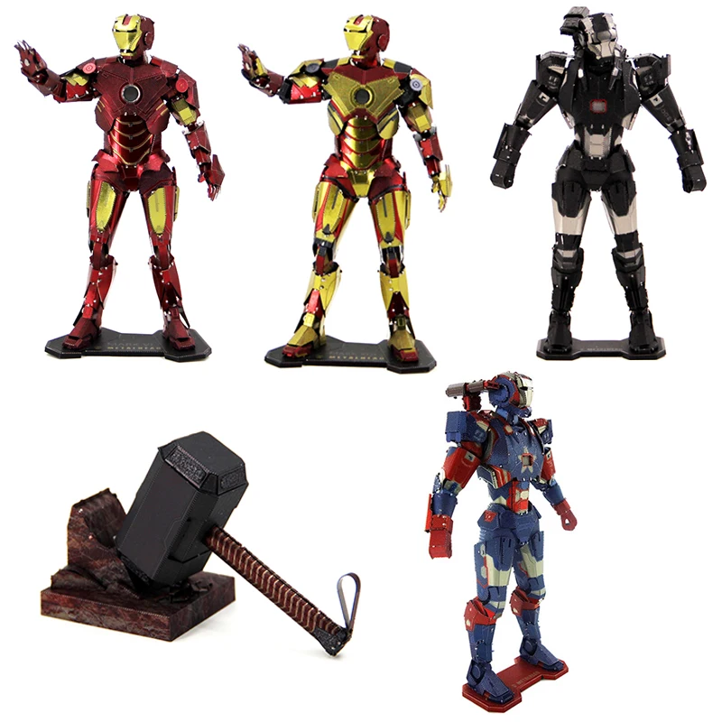 

3D Metal Puzzle Model IRON MAN/MJOLNIR/WAR MACHINE Manual Jigsaw Collectional Educational Toys Creative Gifts For Adult Children
