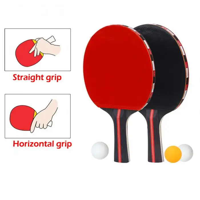 Горячая Pingpong ракетка для мяча Набор 2 весла 3 настольный теннисный мяч для тренировок MCK99