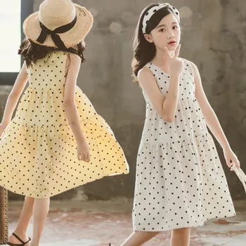 

Little Girls Dresses Summer 2019 Kids Long Beach Sundress Teenage Girl Dress Girl 14 16 12 10 8 6 4 Years White Beige Yellow