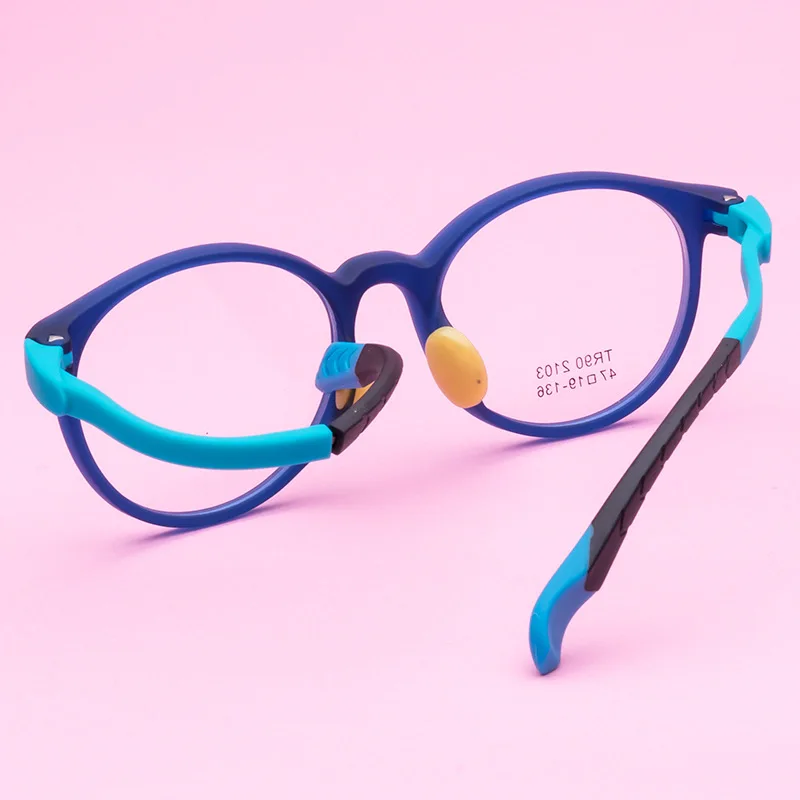 S2103 Children's Glasses Frame Tr Comfortable Round Frame Non-slip Nose Brace Tide Danyang Glasses Wholesale