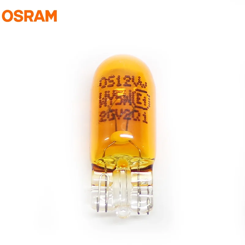 10 шт. OSRAM T10 2827 Amber 12V 5W W5W желтая линия 2300K интерьерный светильник поворотные сигнальные лампы OEM Автомобильные галогенные лампы