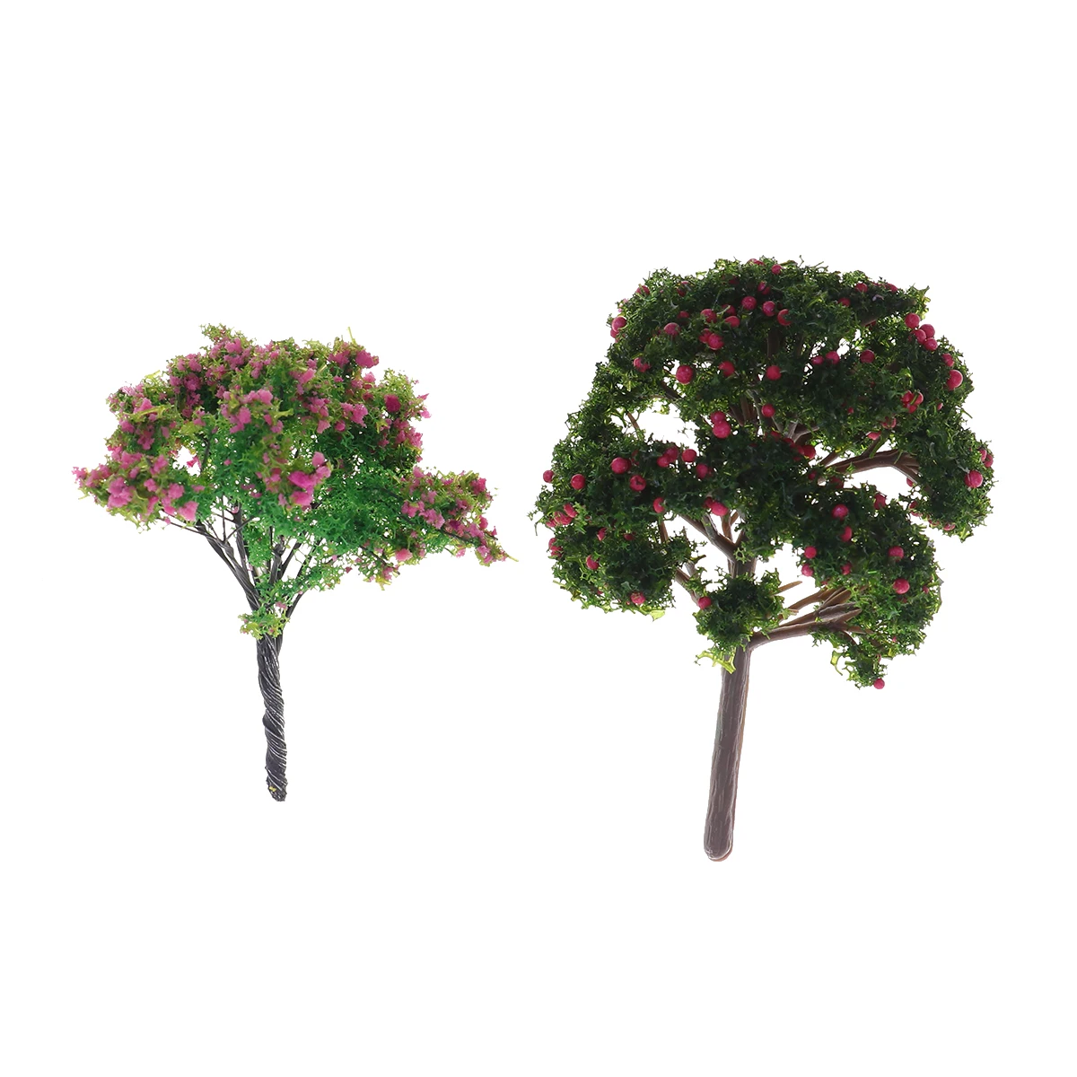 

2pcs/Set Practical Model Trees Fake Peach And Apple Tree Park Street Diorama Scenery Layout Miniature Landscape Scenery