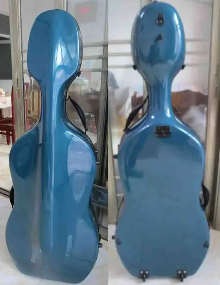 

Beautiful red/blue color carbon fiber cello case 4/4.strong with coded lock