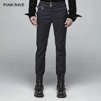 

PUNK RAVE Men's Steampunk Retro Pants Gothic Party Perform Men Long Pants Evening Party Formal Pants